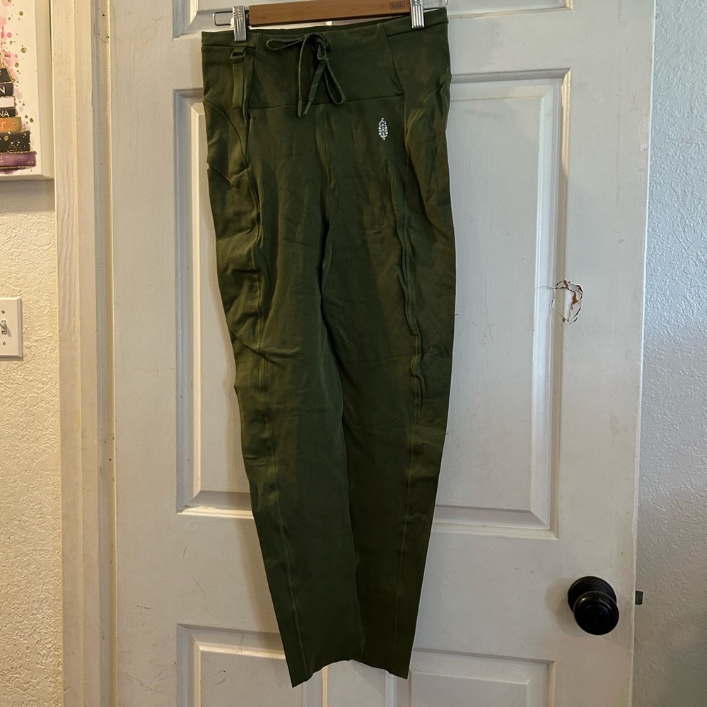 Free People Olive Green Drawstring Joggers